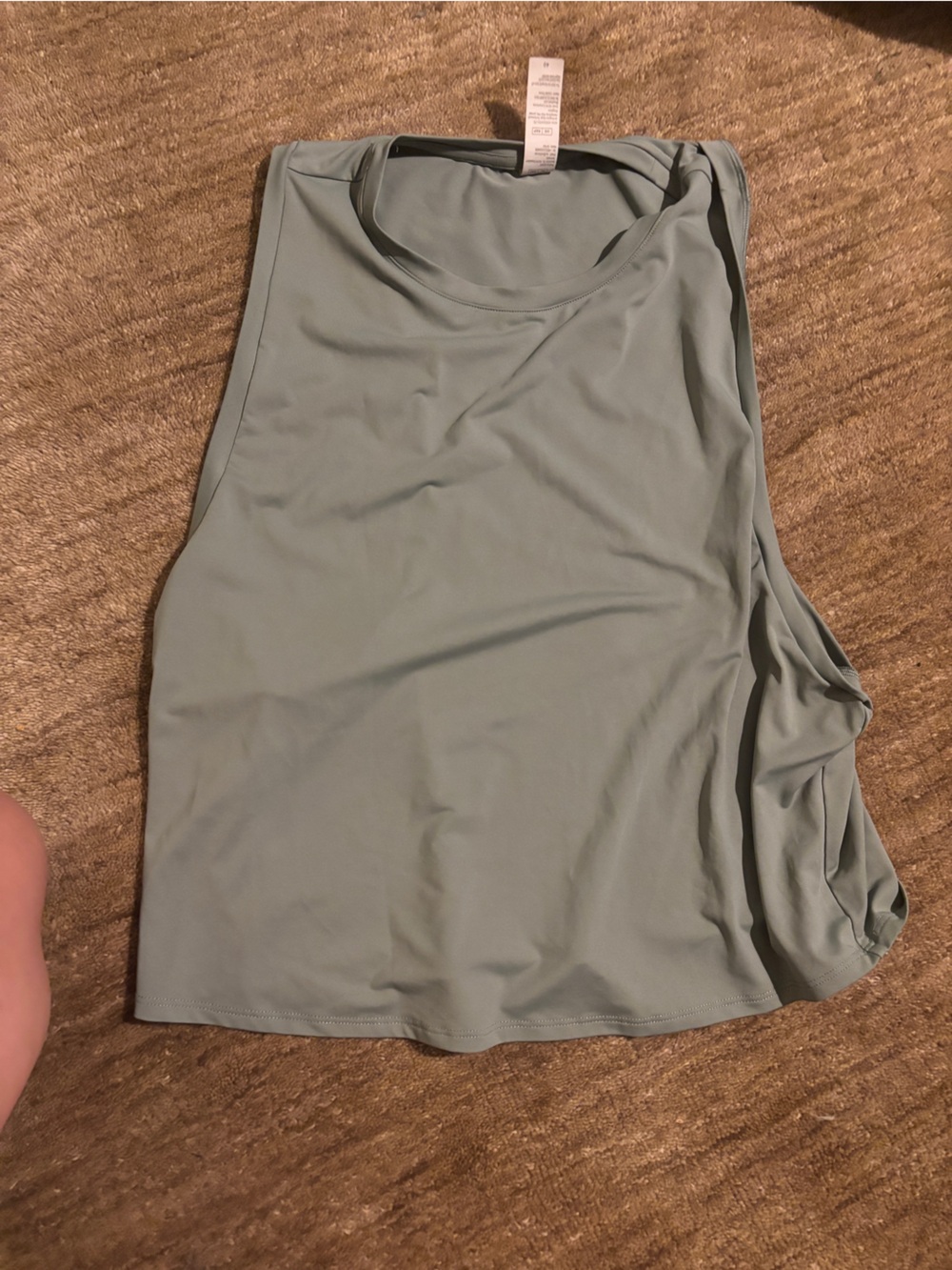 Sleeveless Relaxed Tank Top in Sage Green